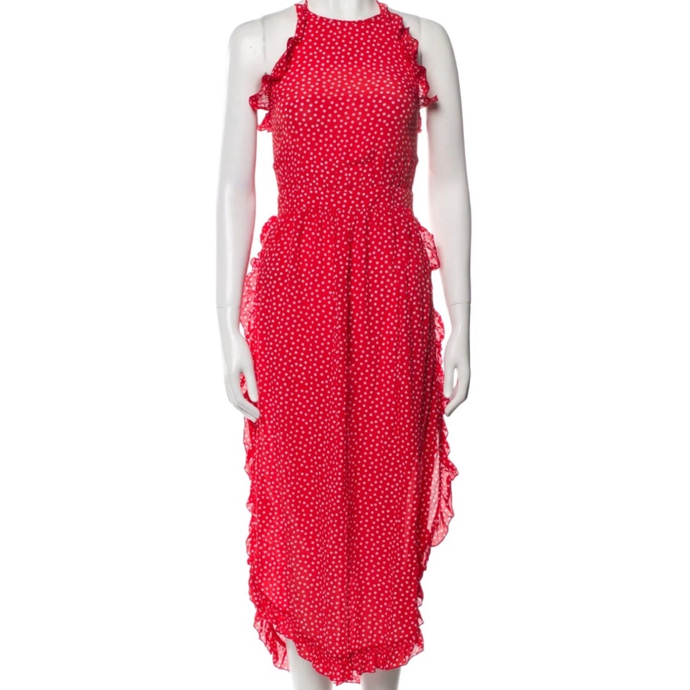 ❤️ See by Chloe Red Polka Dot Ruffled Halter Neck Dress ❤️
